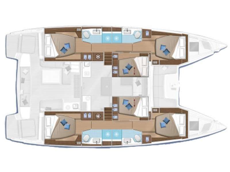 Layout of the boat Lagoon 50