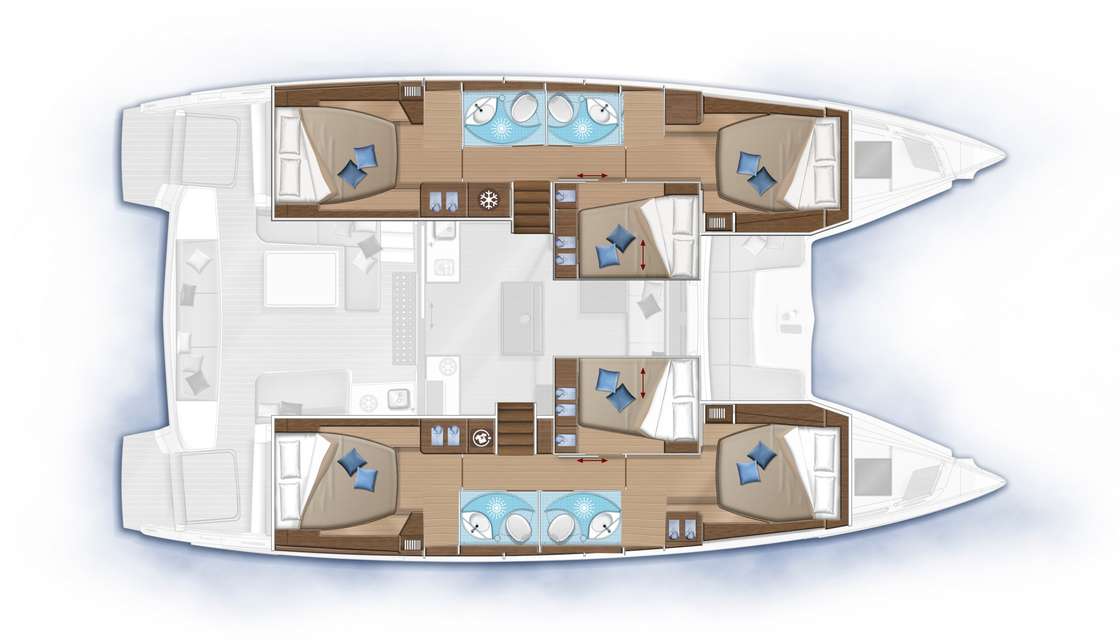 Distribución del barco Lagoon 50