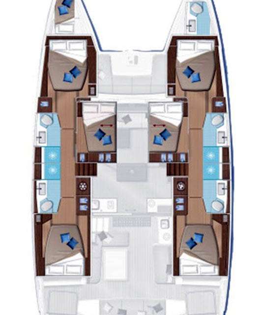 Distribución del barco Lagoon 50
