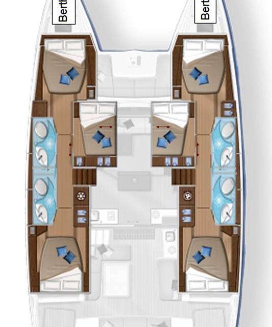 Layout of the boat Lagoon 50