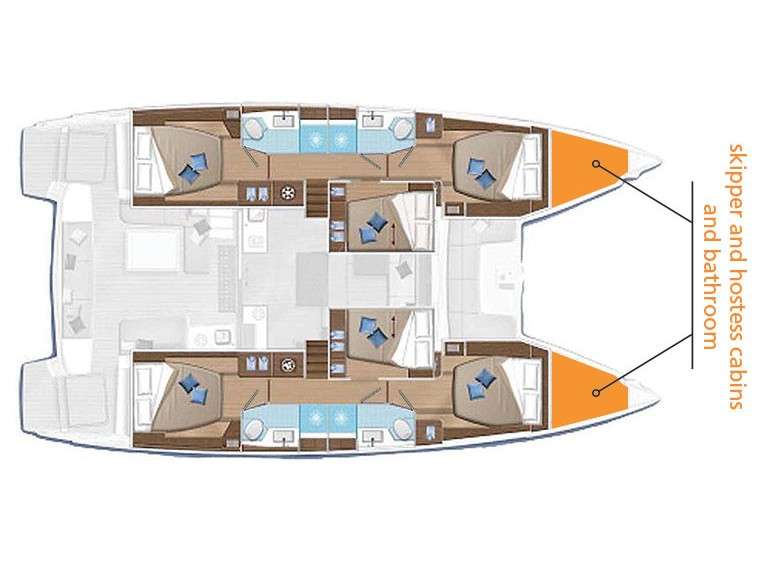 Distribución del barco Lagoon 50
