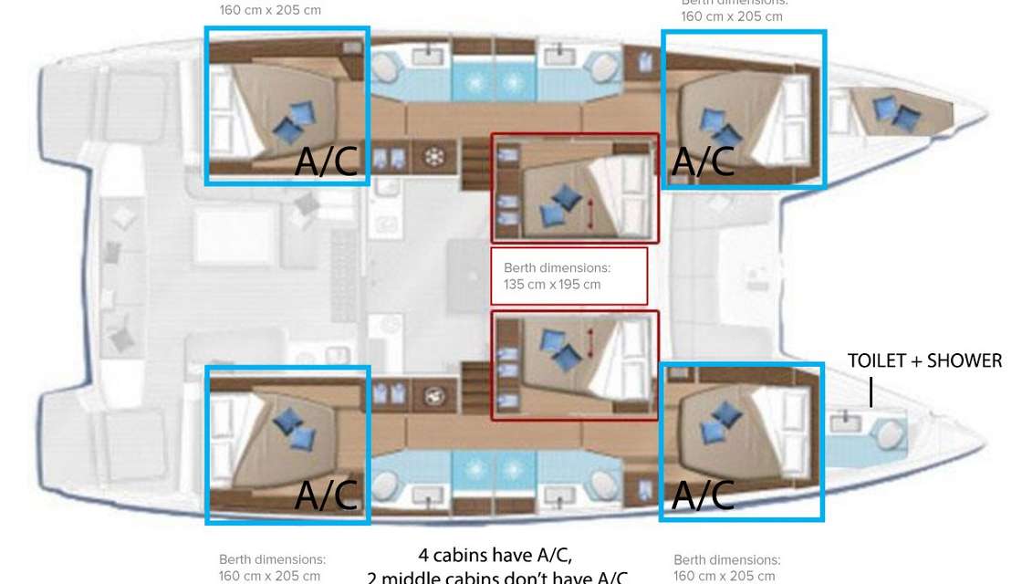 Piano della barca Lagoon 50