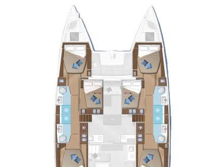 Distribución del barco Lagoon 50