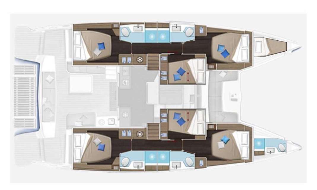 Layout of the boat Lagoon 51