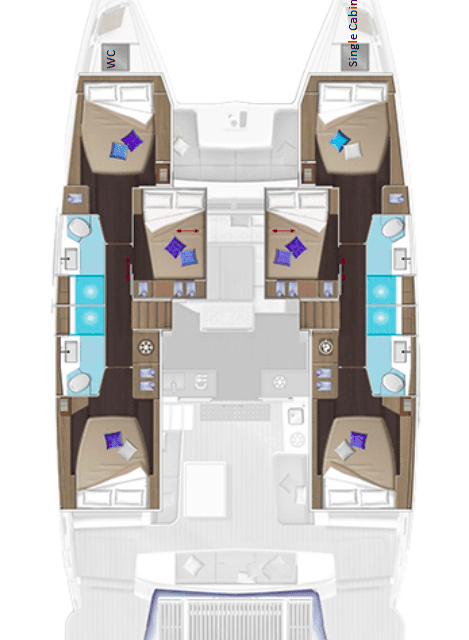 Layout of the boat Lagoon 51