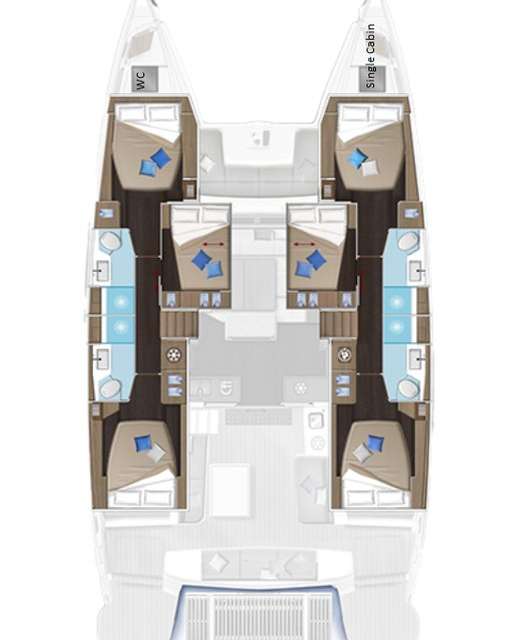 Layout of the boat Lagoon 51