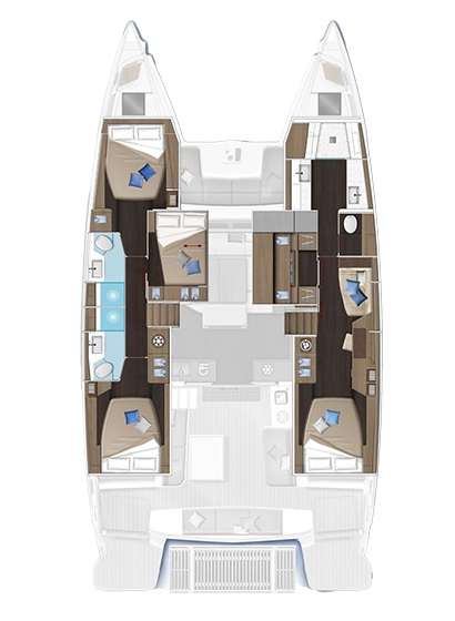 Layout of the boat Lagoon 51