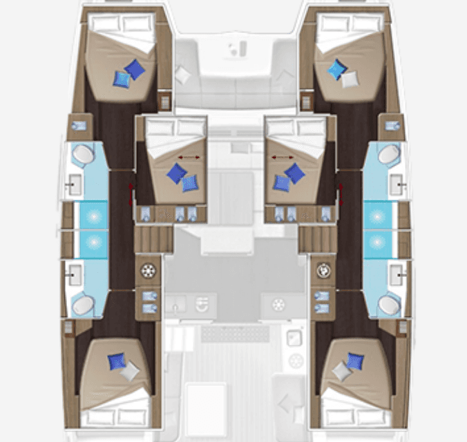 Layout of the boat Lagoon 51