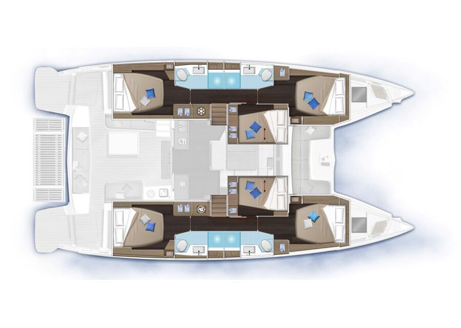 Layout of the boat Lagoon 51