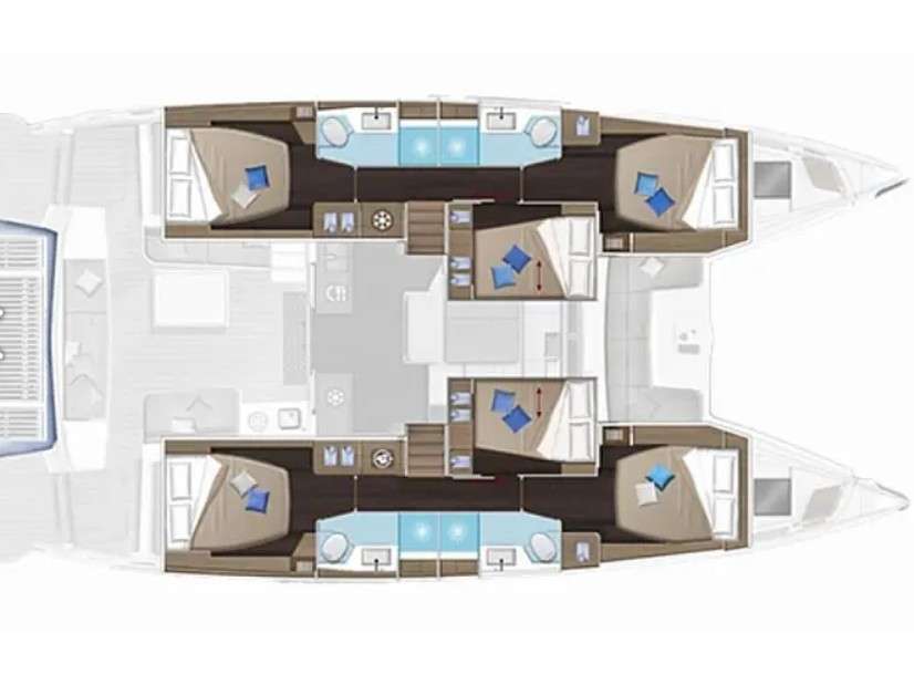 Distribución del barco Lagoon 51
