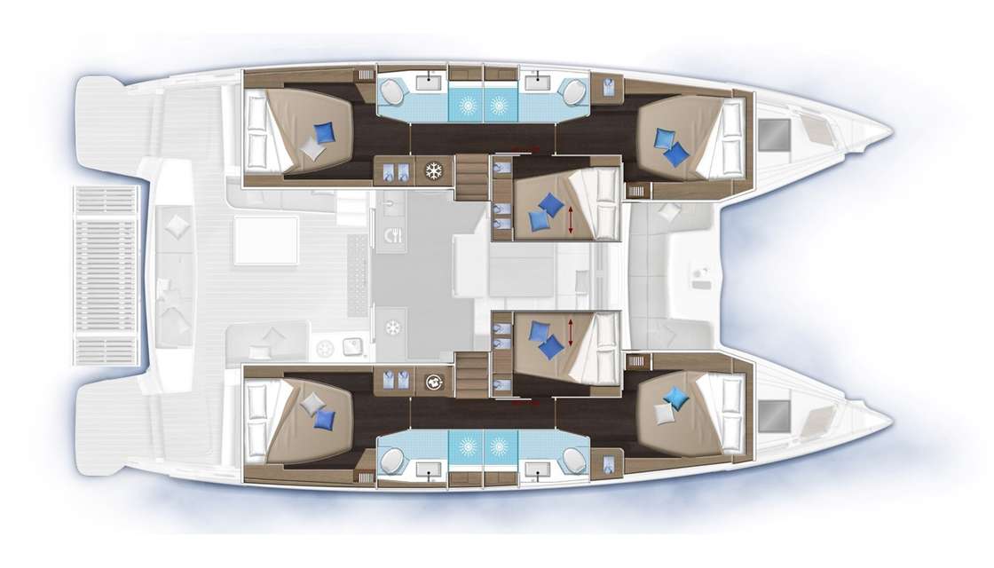 Layout of the boat Lagoon 51