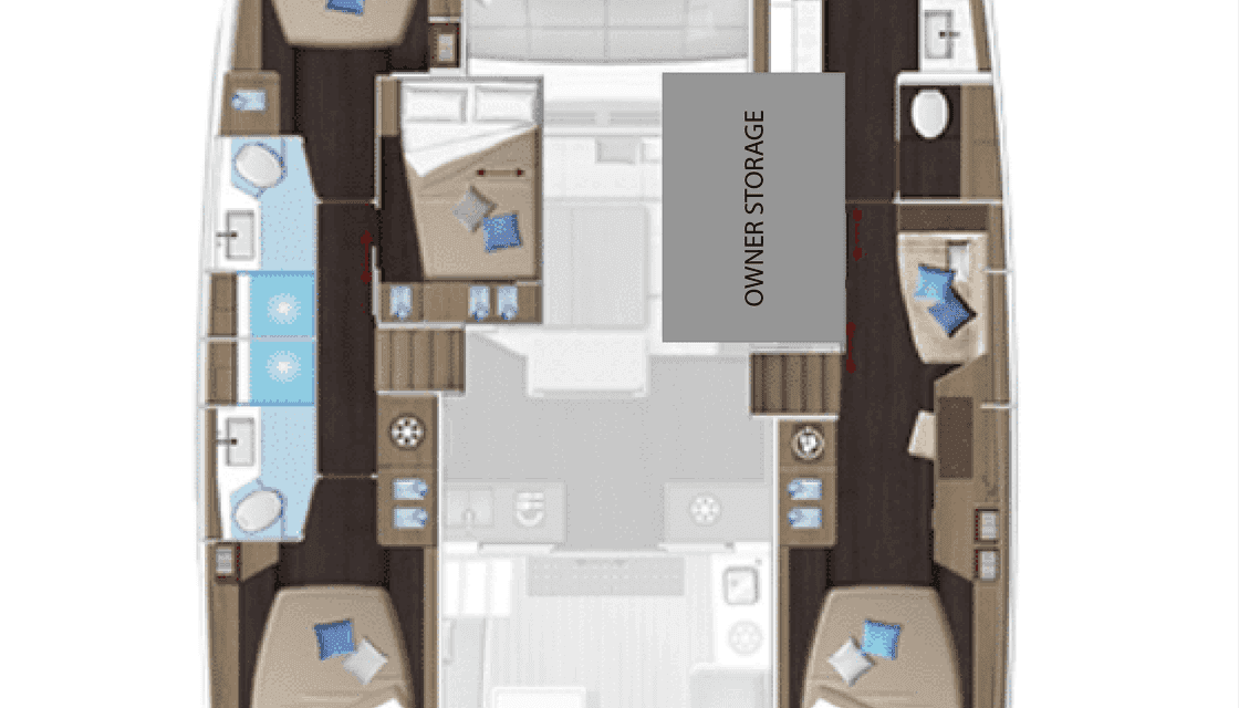 Layout of the boat Lagoon 51