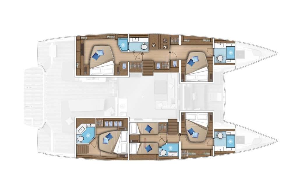 Layout of the boat Lagoon 55
