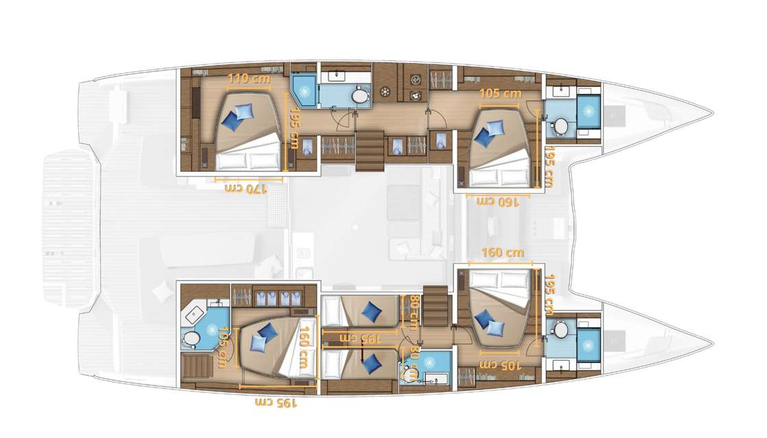 План яхты Lagoon 55