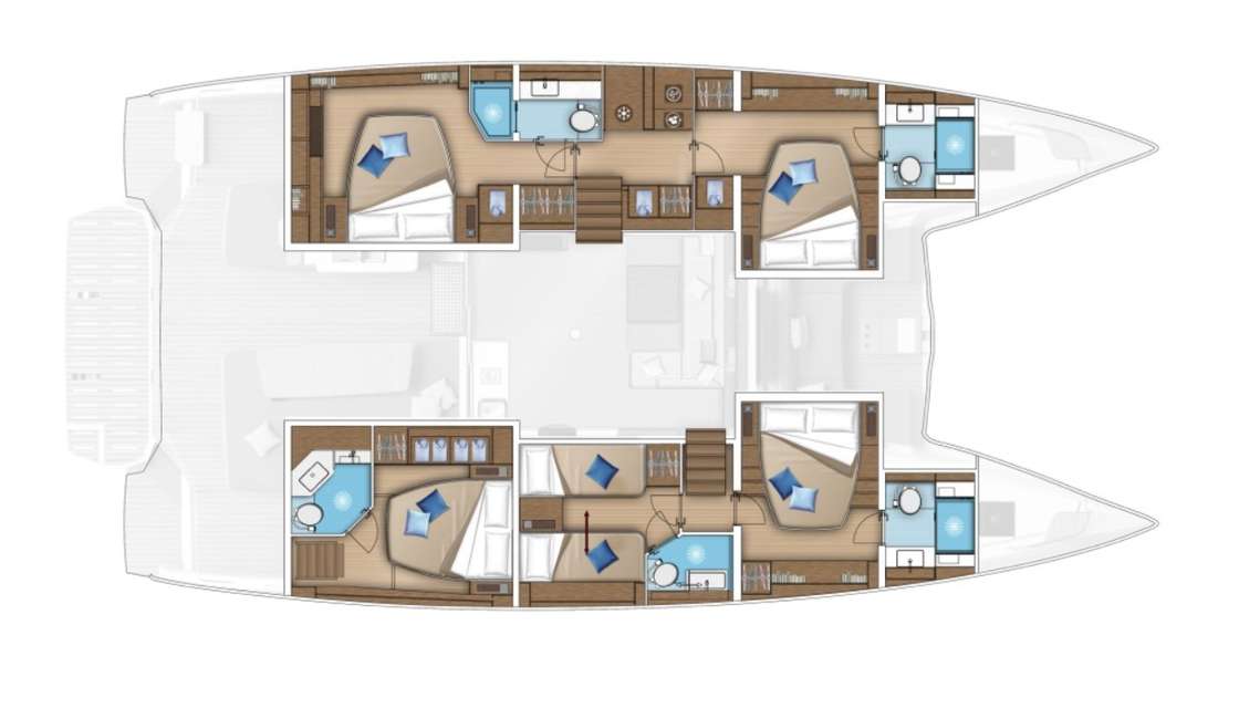 Layout of the boat Lagoon 55