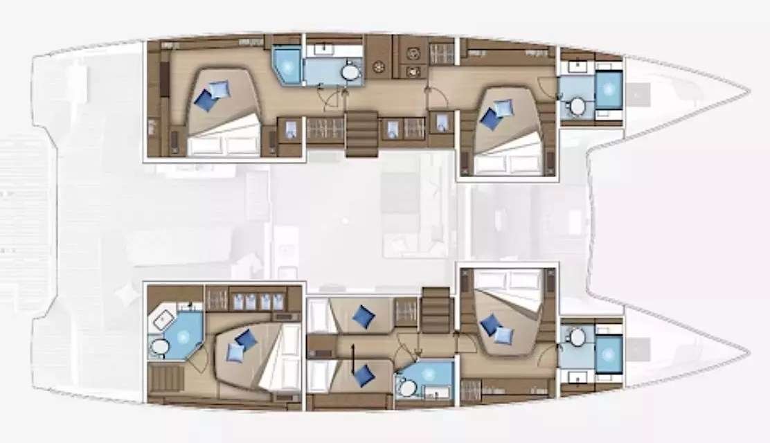 Layout of the boat Lagoon 55