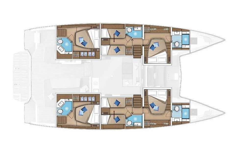 Layout of the boat Lagoon 55