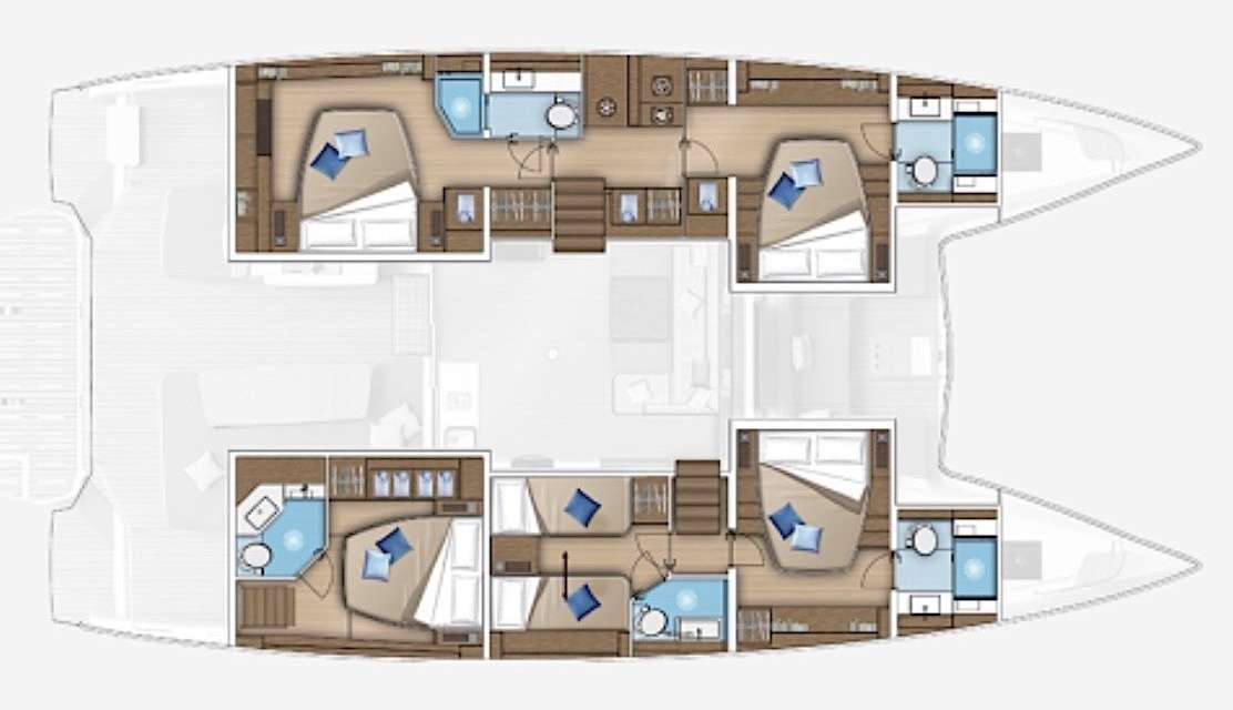 Distribución del barco Lagoon 55