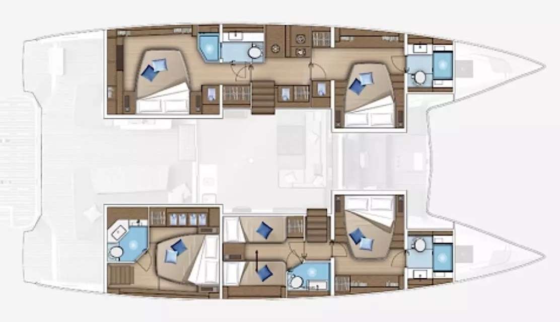 Layout of the boat Lagoon 55
