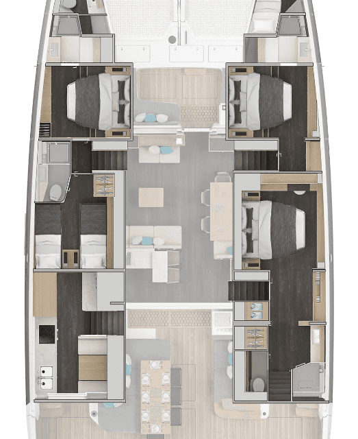 Layout of the boat Lagoon 60