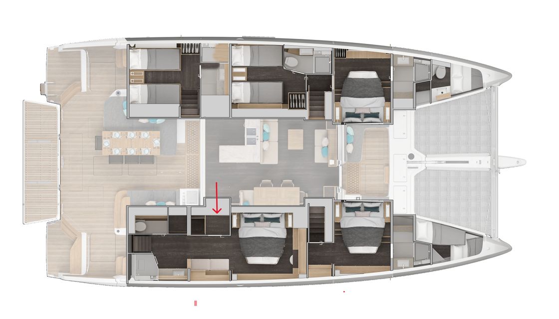 Layout of the boat Lagoon 60