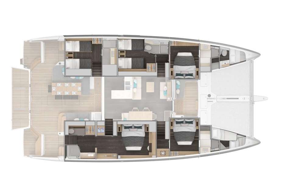 Layout of the boat Lagoon 60