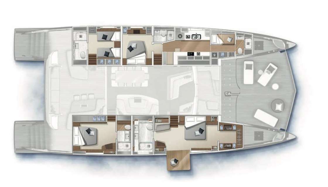 Distribución del barco Lagoon Seventy 8