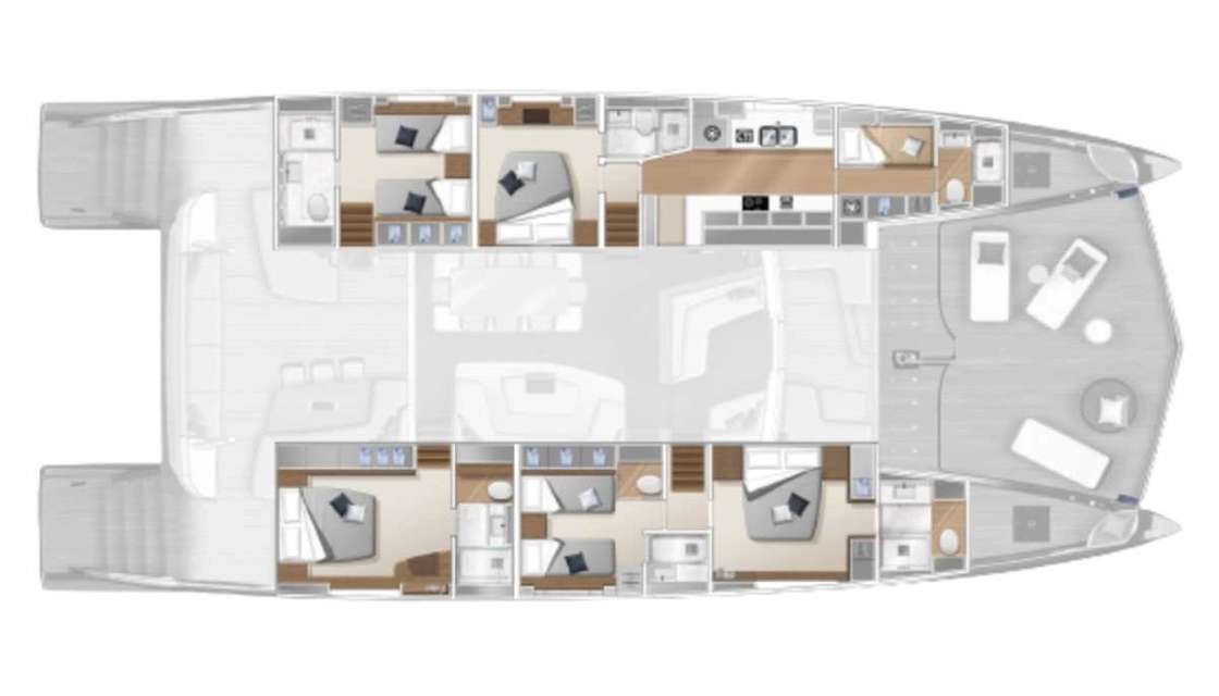 Layout of the boat Lagoon Seventy 8