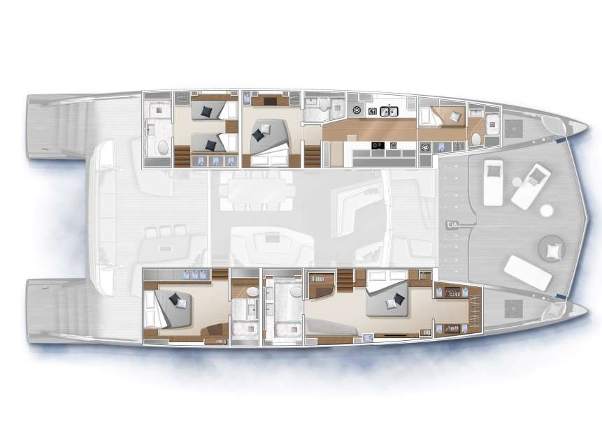 Distribución del barco Lagoon Seventy 8