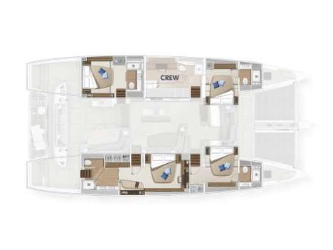 Piano della barca Lagoon Sixty 5