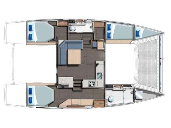 Distribución del barco Leopard 40