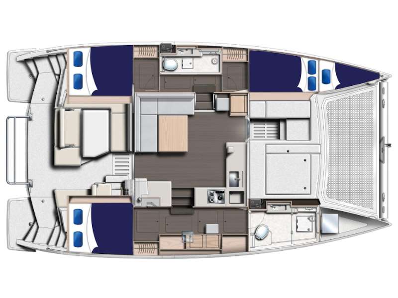 Distribución del barco Leopard 40