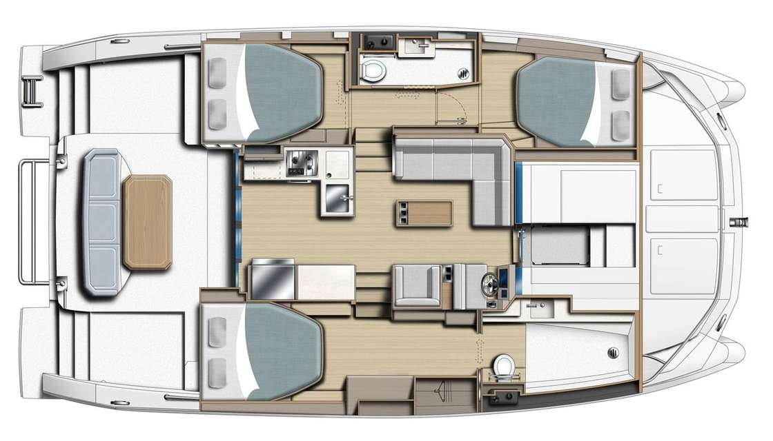 Distribución del barco Leopard 40 PC