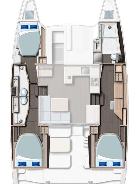 Layout of the boat Leopard 42