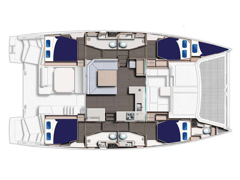 Layout of the boat Leopard 45