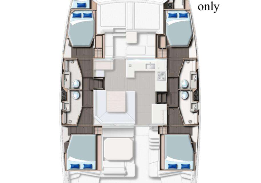 Layout of the boat Leopard 45