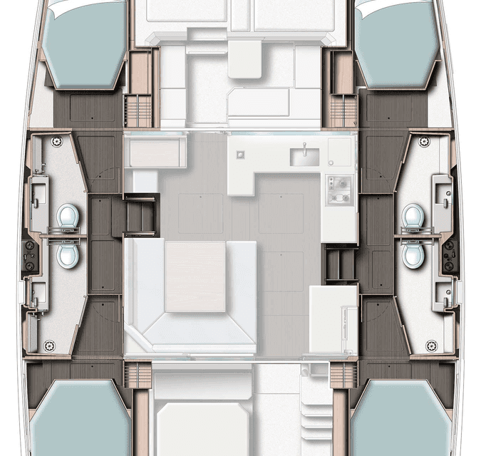 Layout of the boat Leopard 45