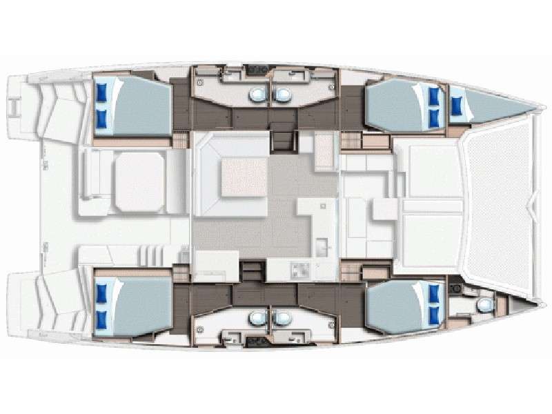 Distribución del barco Leopard 45