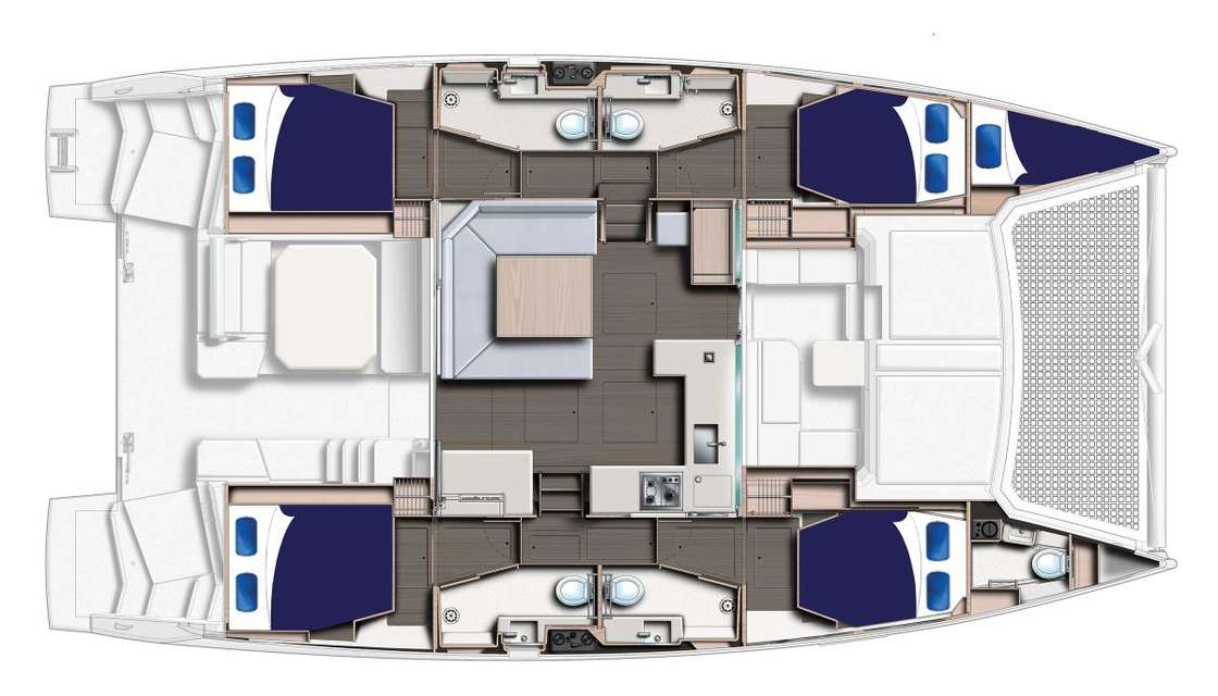 Layout of the boat Leopard 45