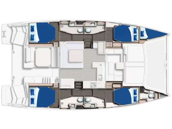 Layout of the boat Leopard 45
