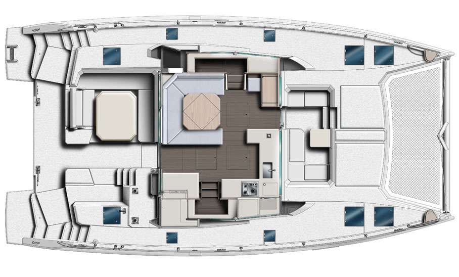 Layout of the boat Leopard 45