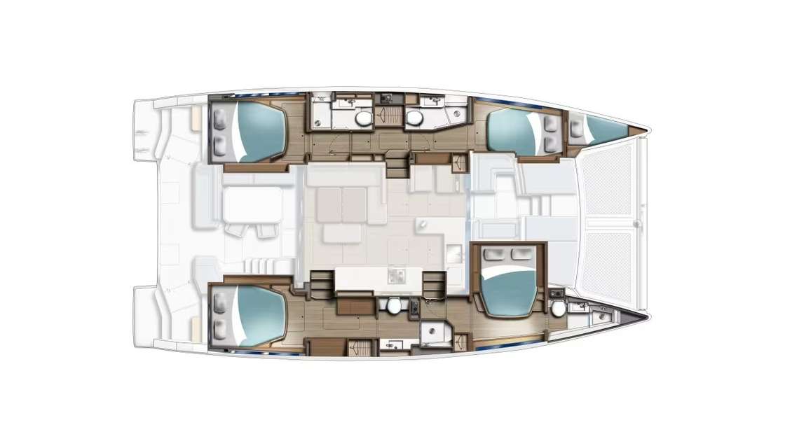 Layout of the boat Leopard 46