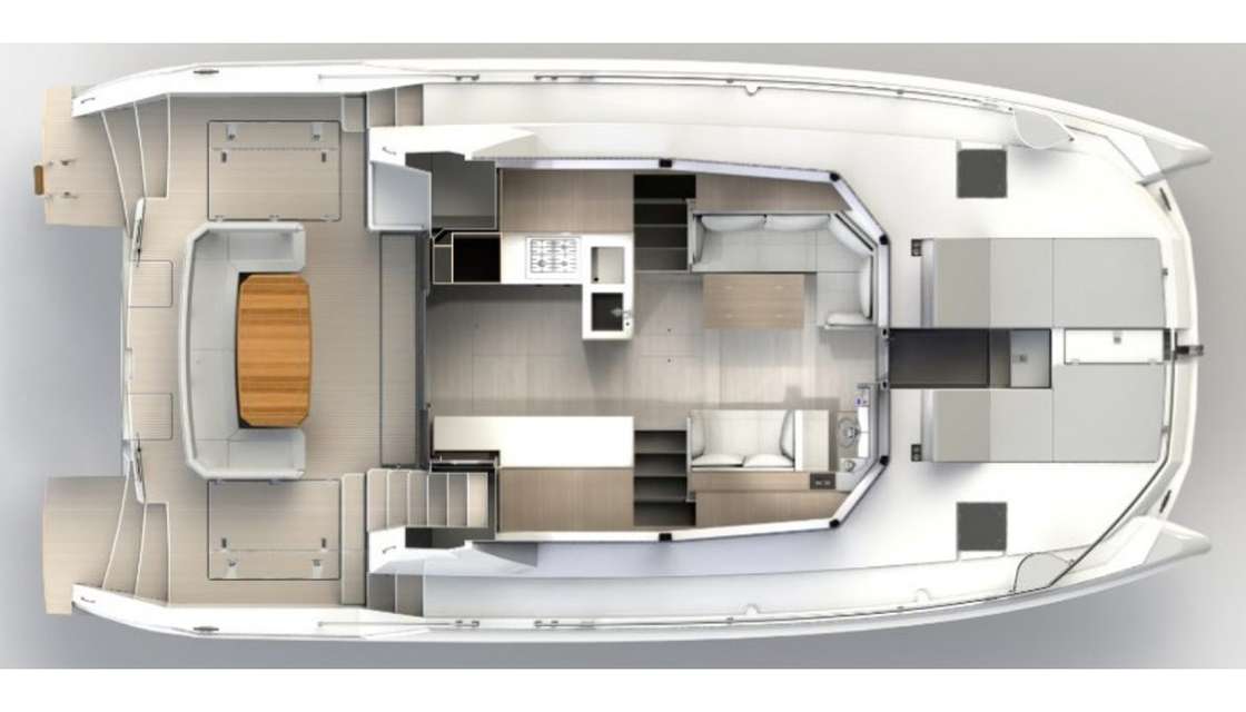 Layout of the boat Leopard 46 PC