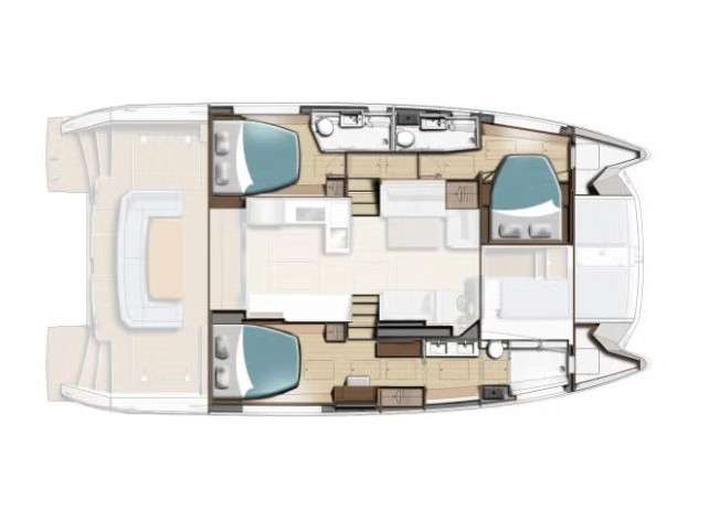 Layout of the boat Leopard 46 PC