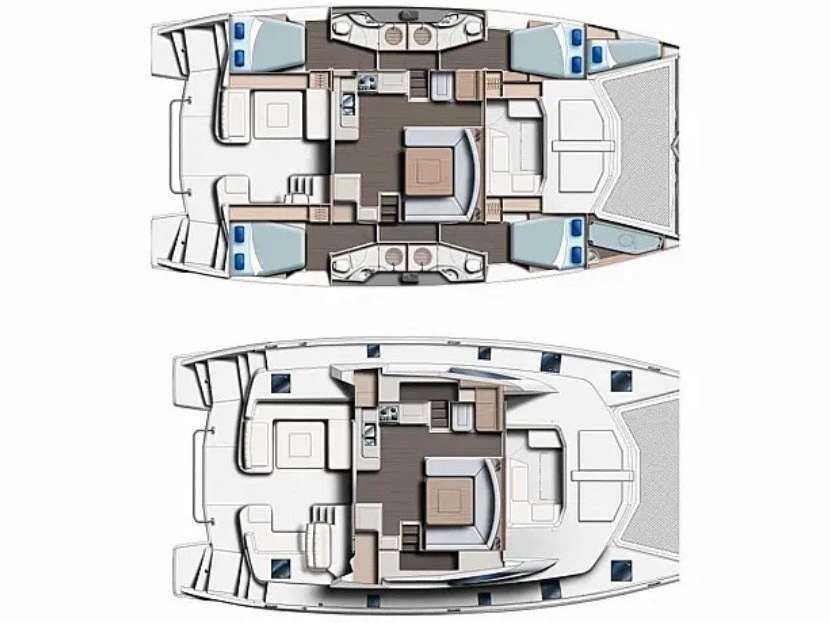 Layout of the boat Leopard 48