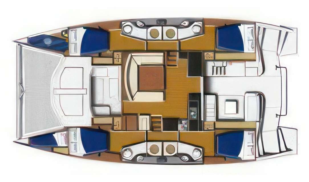 Layout of the boat Leopard 48