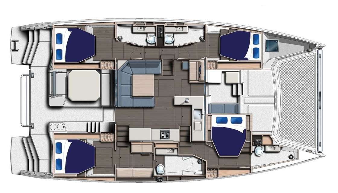 Layout of the boat Leopard 50