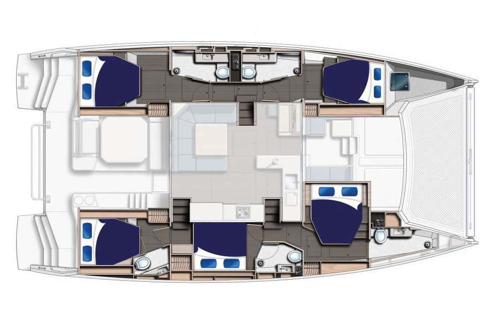 Distribución del barco Leopard 50