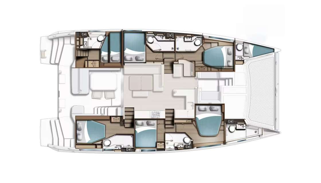 Layout of the boat Leopard 52