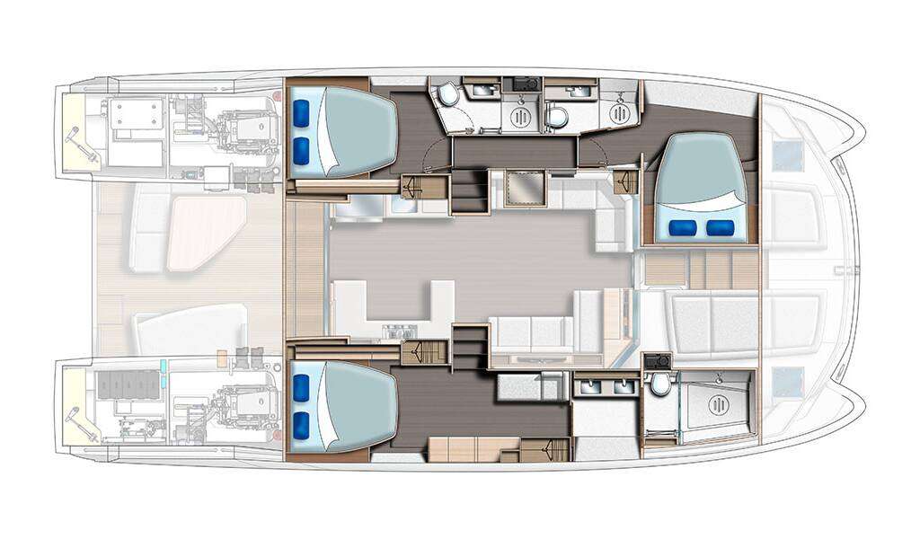 Layout of the boat Leopard 53 PC